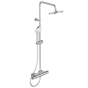 Dušo sistema IDEAL STANDARD Ceratherm50, termostatinė,su lentynėle. Komplekte termostatinis maišytuvas,Ø200mm dušo galva(metalinė),110 mm, 3F rankinis dušas