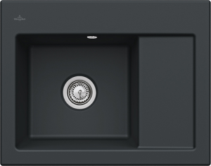 Plautuvė Villeroy&Boch Subway 45 Compact kairė, pure black, skylės