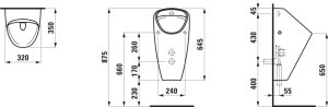 Pisuaras Laufen CAPRINO, Rimless, vidiniu vandens įvadu, be valdymo sistemos