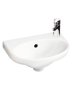 Praustuvas GUSTAVSBERG Nautic 400x275mm, su anga maišytuvui dešinėje, su „Ceramicplus“ danga