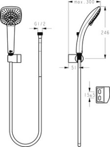 Dušo komplektas Ideal Standard  IdealrainCube, 3dalių