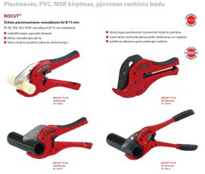 Žirklės plastikiniams vamzdžiams Rocut TC 75