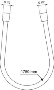 Dušo žarna Ideal Standard, ilgis 1750mm, spalva Magnetic Grey