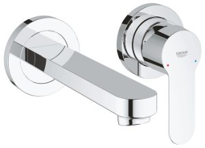 Praustuvo maišytuvas iš sienos GROHE BauEdge, 2 skylės, su potinkine dalimi, chromo spalvos 
