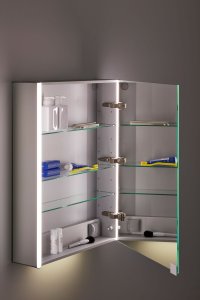 Veidrodinė spintelė Laufen FRAME 25, 600x150x750 mm, 2 LED šviestuvai, 2 el. lizdai, 1 dvipusio veidrodžio kairinės durelės, spalva - balta blizgi