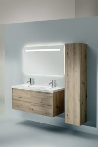 Veidrodis Laufen LEELO 1200x30x700 mm, su aliuminio rėmu, su horizontaliu LED šviestuvu,3 lietimo jutikliai