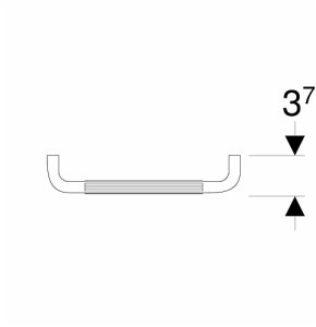Rankenėlė Ifo spintelei, žalvaris satinuotas. L=17cm, B=1cm, T=3.7cm
