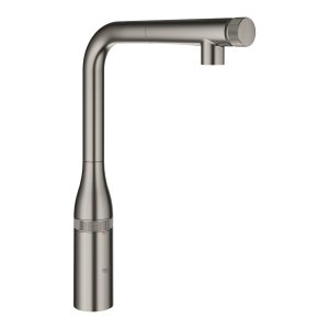 Plautuvės maišytuvas GROHE Essence Smart Control su ištraukiama galva, matinės grafito spalvos (Brushed Hard Graphite)