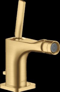 Bidė maišytuvas AXOR Citterio E su svirtiniu (pop-up) dugno vožtuvu, šlifuoto aukso spalvos (Brushed Gold Optic)