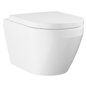 Pakabinamas WC unitazas GROHE Euro Ceramic su Triple Vortex technologija su lėtai nusileidžiančiu dančiu