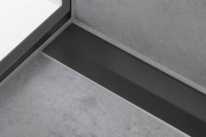 Grotelės Raindrain Flex 80cm (trumpinama iki 500mm), montavimui prie sienos, juodos matinės