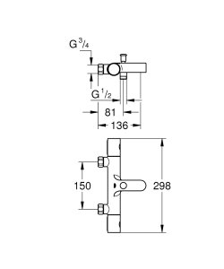 Maišytuvas vonios termostatinis Grotherm 800