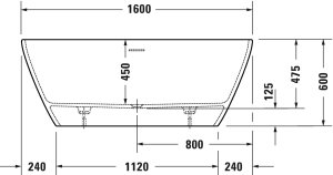 Vonia D-Neo 1600x750, laisvai pastatoma