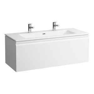 Spintelė su praustuvu Laufen PRO S 1200x500x460 mm, 2 stalčiai (išorinis ir vidinis), spintelės spalva - balta