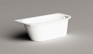 Vonia VARIO M 1580x750, kampas D, sifonas chromuotas