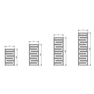 Džiovintuvas elektrinis Zehnder Tetris 860x500 tenas IHE 400W 1 kategorijos spalva