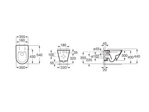 Pakabinamas ROCA unitazas The Gap Rimless