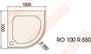 Dušo padėklas PAA CLASSIC 100x100 su panele ir kojelėmis, baltas (radius 550)