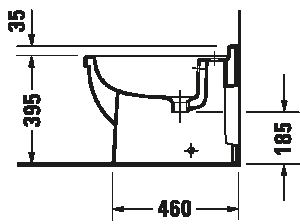 Pastatoma bidė Duravit Starck3, 370x560 mm