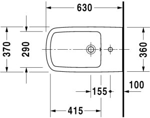 Pastatoma bidė Duravit Durastyle 370x630 mm