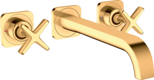 Praustuvo maišytuvas AXOR Citterio E 220 mm, 3 dalių, iš sienos, poliruoto aukso spalvos (Polished Gold Optic)