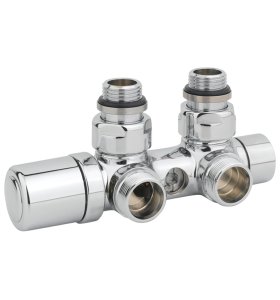 Juodas matinis kampinis vožtuvas vienvamzdei / dvivamzdei sistemoms; prijungimo atstumas 50 mm