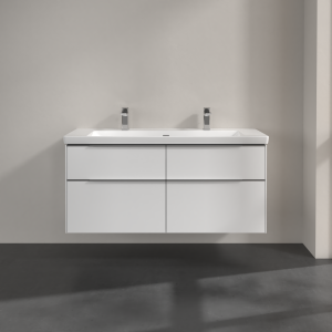 Apatinė spintelė VILLEROY&BOCH Subway 3.0 1272x576x478 balta blizgi (briliant white), blizgios aliuminio rankenėlės