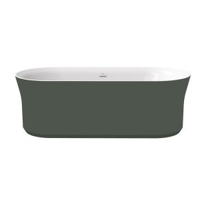 Vonia Ravak Ypsilon 180x80 cm, pilkai žalios spalvos (Grey Green), su baltos spalvos sifonu ir perpylimo dangteliu