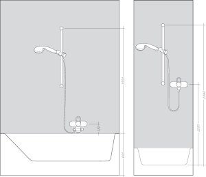 Dušo komplektas HANSGROHE Croma 100 Vario / Unica C 0.90 m