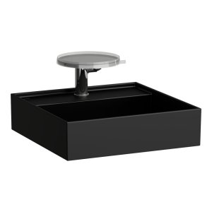 Praustuvas Laufen KARTELL 460x460x120 mm, be angos maišytuvui, be perlajos, spalva - juoda matinė