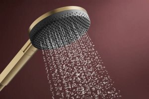 Dušo komplektas HANSGROHE Raindance Alive Select S 125, 3 srovių, EcoSmart, su 1,6 m dušo žarna, spalva - šlifuotos bronzos (brushed bronze)