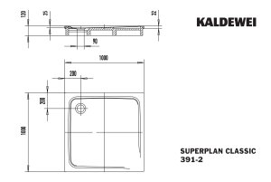 Dušo padėklas Superplan 391-2 100x100, easy clean danga, antislip danga, su polistirolo atrama 