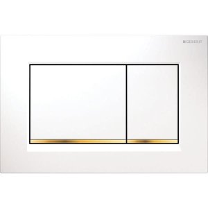 Vandens nuleidimo mygtukas Geberit Sigma20, Square baltas/auksinis