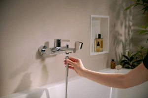 Vonios/dušo maišytuvas HANSGROHE Zesis S, atstumas tarp centrų 153 mm, spalva - chromo (chrome)