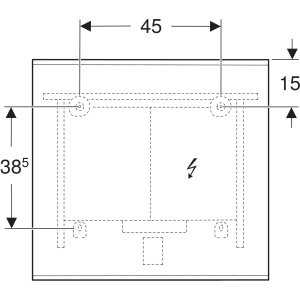 Veidrodis Geberit Option Plus Square 75x70 cm, su tiesioginiu ir netiesioginiu apšvietimu