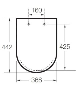 Dangtis unitazui Roca Inspira Round softclose, spalva - juoda (onyx)
