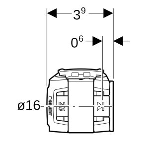 Presuojama aklė, bronza d=16mm, Geberit Flowfit
