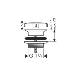 Ventilis praustuvui HANSGROHE 1,1/4" juodas matinis