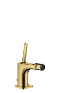 Bidė maišytuvas AXOR Citterio E su svirtiniu (pop-up) dugno vožtuvu, poliruoto aukso spalvos (Polished Gold Optic)
