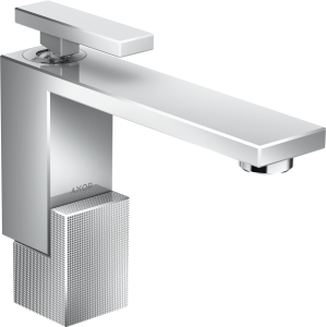 Praustuvo maišytuvas AXOR Edge 130 diamond cut, su paspaudžiamu (push-open) dugno vožtuvu, chromo spalvos 