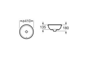 Praustuvas ROCA Foro Ø410mm, montuojamas iš apačios