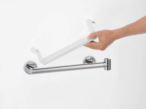 Lentynėlė su laikikliu dušui Hansgrohe Unica, baltos/chromo spalvos