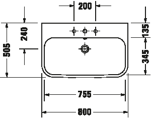 Praustuvas Duravit HappyD2 800x505