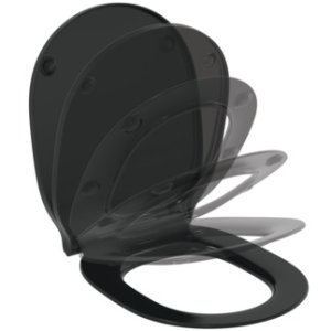 Dangtis WC Ideal Standard Connect Air Rimless+, su lėto užsidarymo funkcija (softclose), plonas, juodas matinis