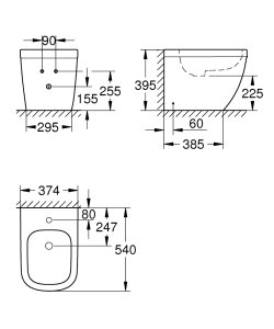 Pastatoma bidė GROHE Euro Ceramic