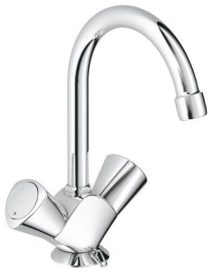 Praustuvo maišytuvas GROHE Costa S dydis, su dviem rankenėlėmis, chromo spalvos