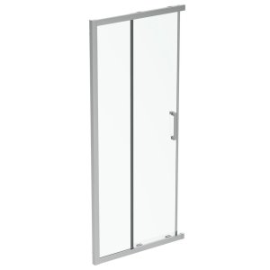 Dušo durys Ideal Standard Connect 2, 90x195cm, stumdomos durys, skaidrus stiklas, blizgus profilis