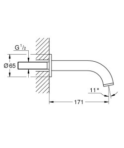 Potinkinis vonios snapas Grohe Atrio 171mm aukso spalva