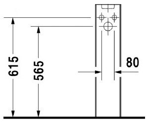 Praustuvo sifono gaubtas DURAVIT D-code praustuvui (55, 60, 65 cm)