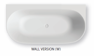 Vonia Balteco Marin balta 170x82x63cm glaudžiama prie sienos poliruota